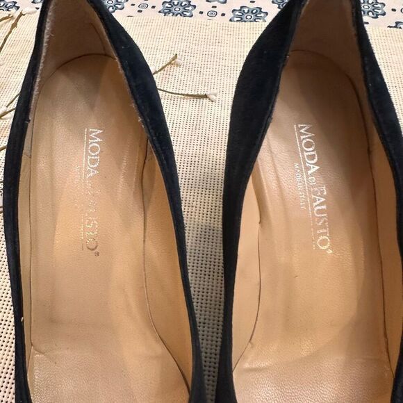 Moda di Fausto Made in Italy Blue suede high heel pumps Size 38/ US 7.5 - Picture 4 of 8